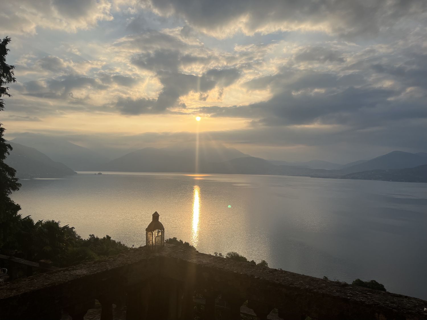Sunrise over Lake Maggiore from the garden